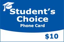 Student`s Choice Phone Card $10