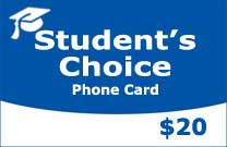 Student`s Choice Phone Card $20